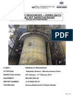 Mandalay Resources - Cerro Bayo BALL MILL Open Gearing NDT Record Jan 20