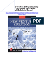 New Venture Creation Entrepreneurship For The 21st Century 10th Edition Spinelli Solutions Manual