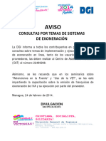 Aviso Consultas de Sistemas de Exoneración