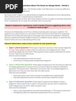 PERIOD 4 DISCUSSION QUESTIONS: 'The Monkey Garden and Red Clowns'