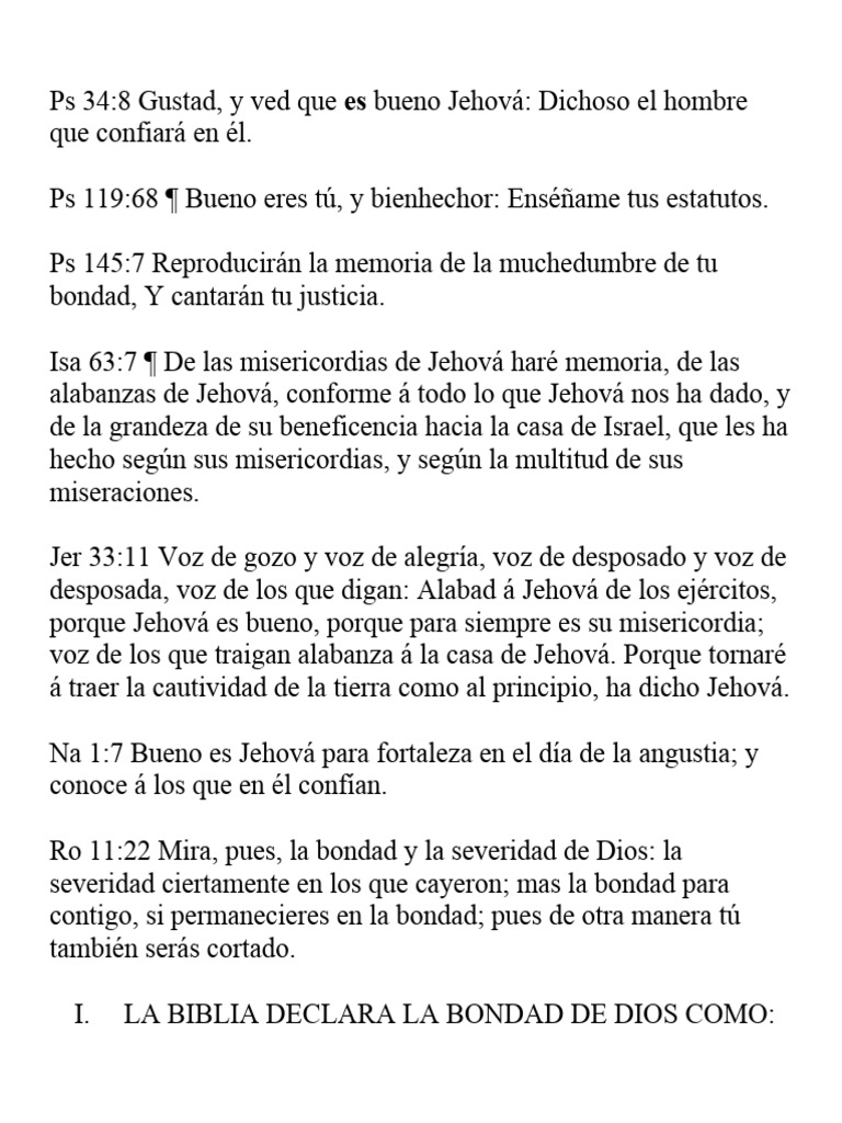 La Bondad De Dios Pdf Teología Creencia Religiosa Y Doctrina