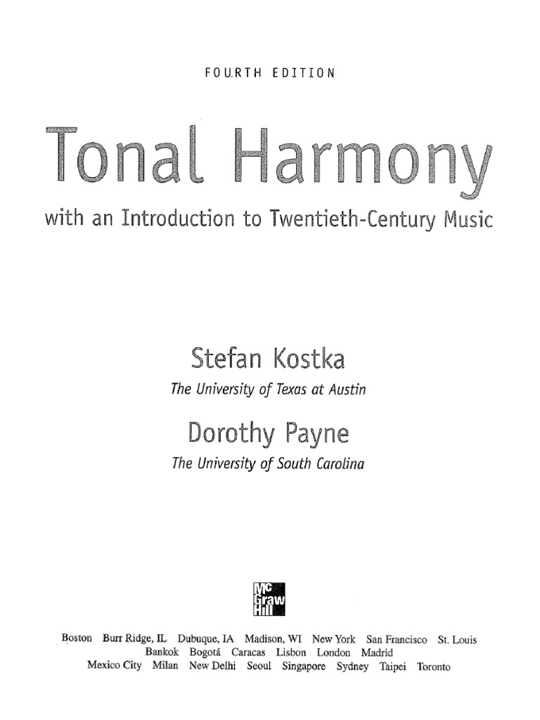 Tonal harmony fourth edition stefan kostka pdf