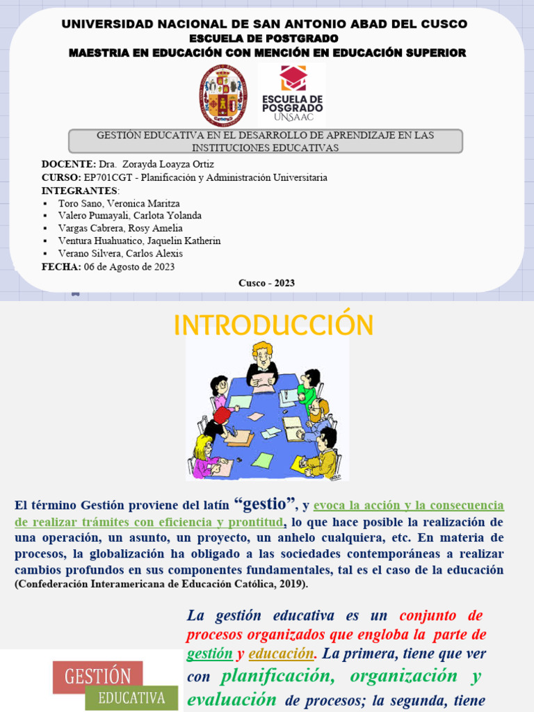 Gestión Educativa y Aprendizaje Efectivo | PDF | Enseñando | Planificación