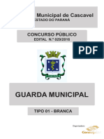 Consulpam 2016 Prefeitura de Cascavel PR Guarda Municipal Prova