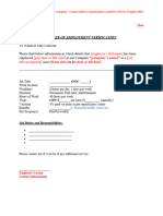Employment Verification Letter Sample