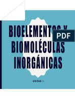 Bioelementos Y Biomolécul As Inorgánicas: - Unidad 1