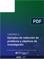 Unidad 2 Ejemplos Redacción de Problema y Objetivos de Investigación 2022 SEG