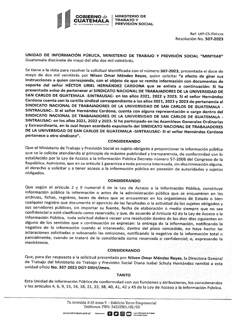 Resolucion 507-2023 | PDF