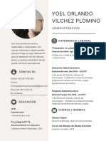 Curriculum Vitae Profesional Mujer Con Iconos Moderno Beige y Blanco