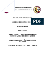 2 Parcial Tema 5 Lipogénesis y Biosíntesis de Triacilgliceroles y Esfingolípidos.