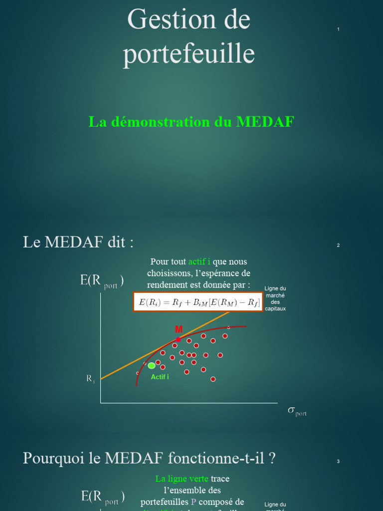 Preuve du MEDAF et exemples d'application | PDF | Modèle d'évaluation ...