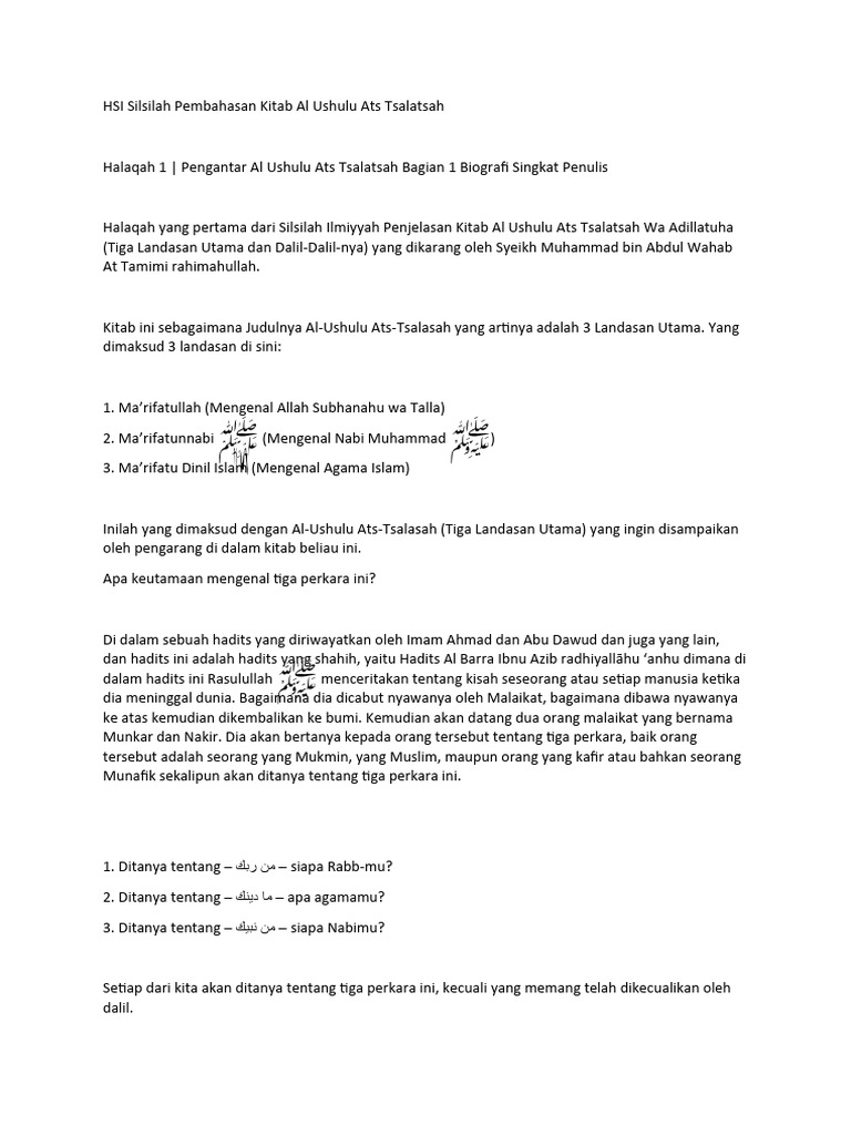 Silsilah Kitab Utsuluts Tsalatsah 1 4 075407 Pdf