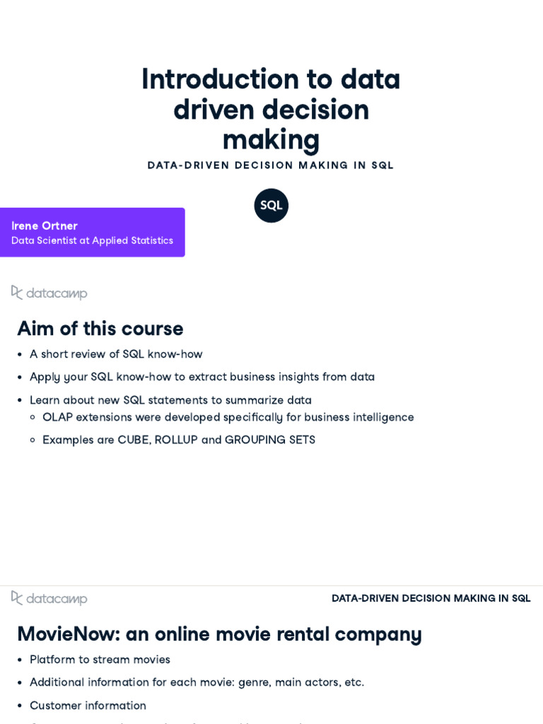 Introduction To Data Driven Decision Making | PDF | Data Science ...