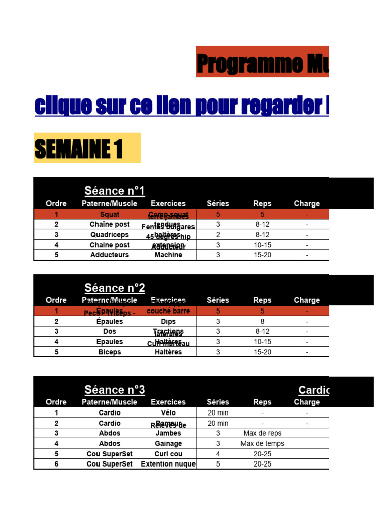 Programme Musculation de L'homme Ultime Pour La Masse Gratuit | PDF ...