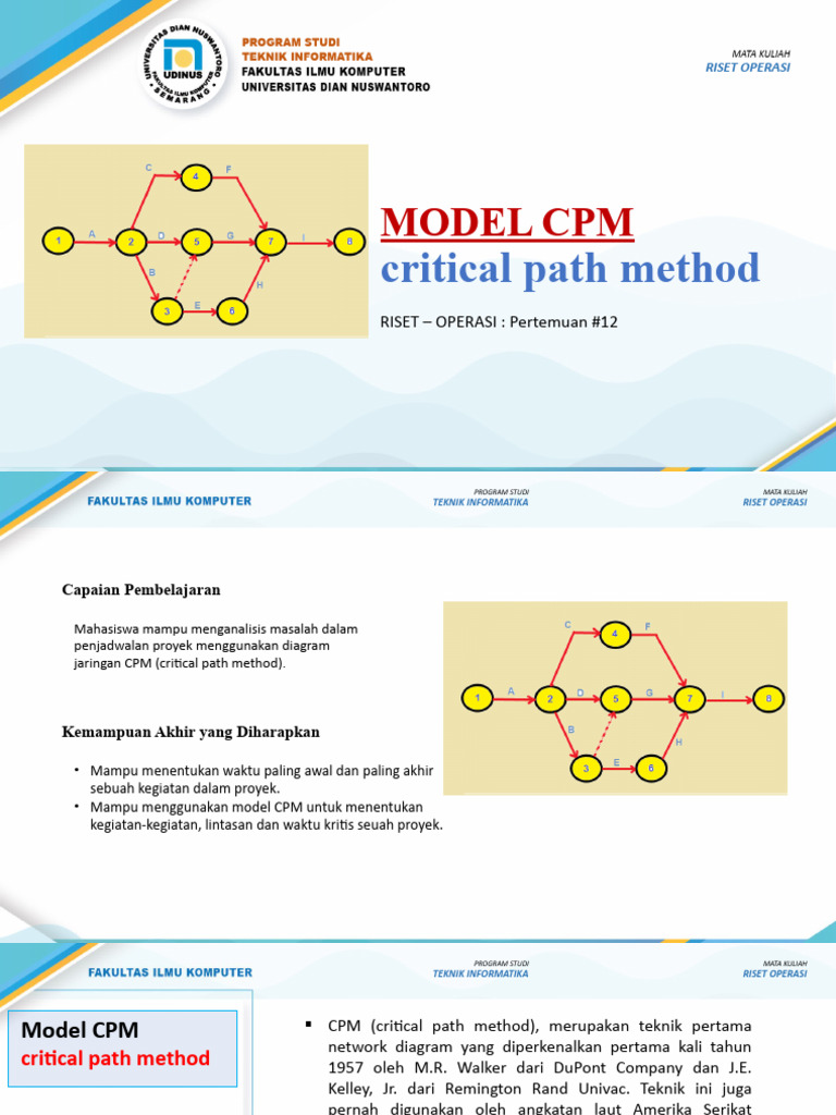 Analisis Model CPM dalam Proyek | PDF