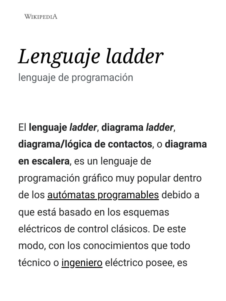 Introducción al Lenguaje Ladder | PDF | Ciencias de la Computación ...