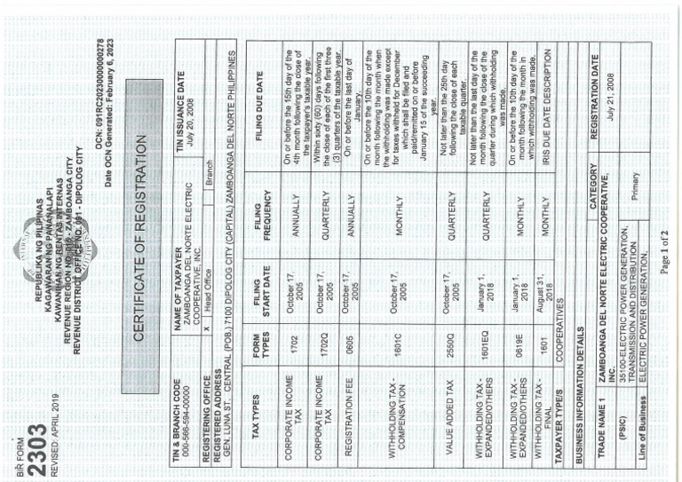 Certificate of Registration | PDF