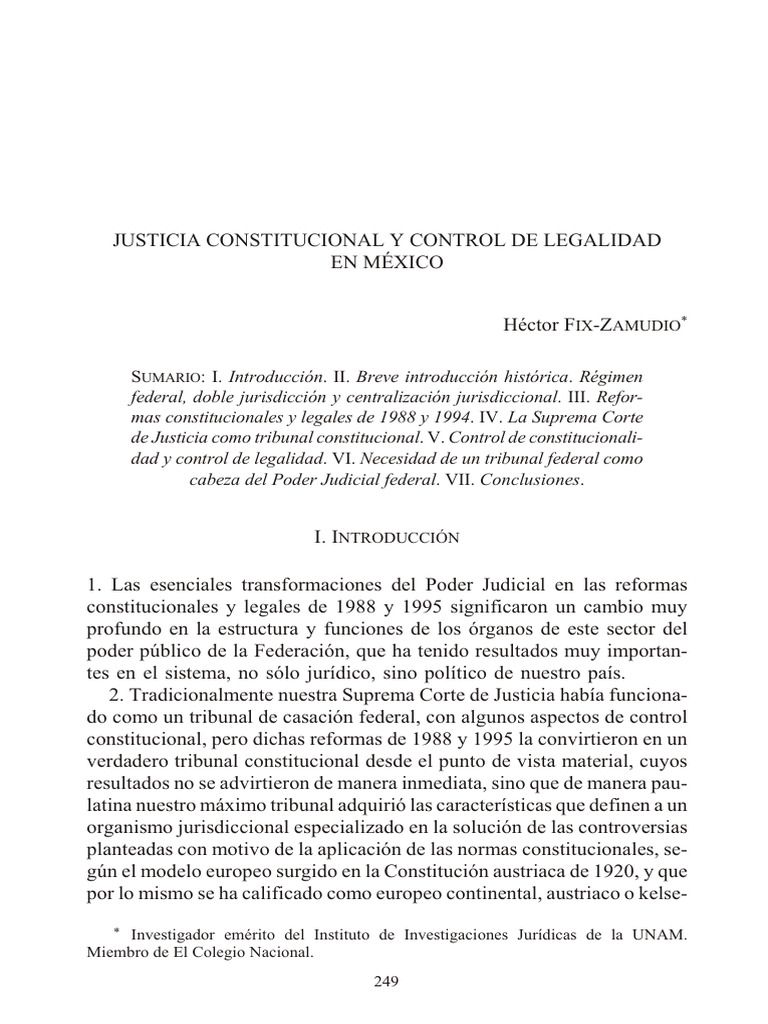 Justicia Constitucional y Control de Legalidad en Mexico | PDF ...