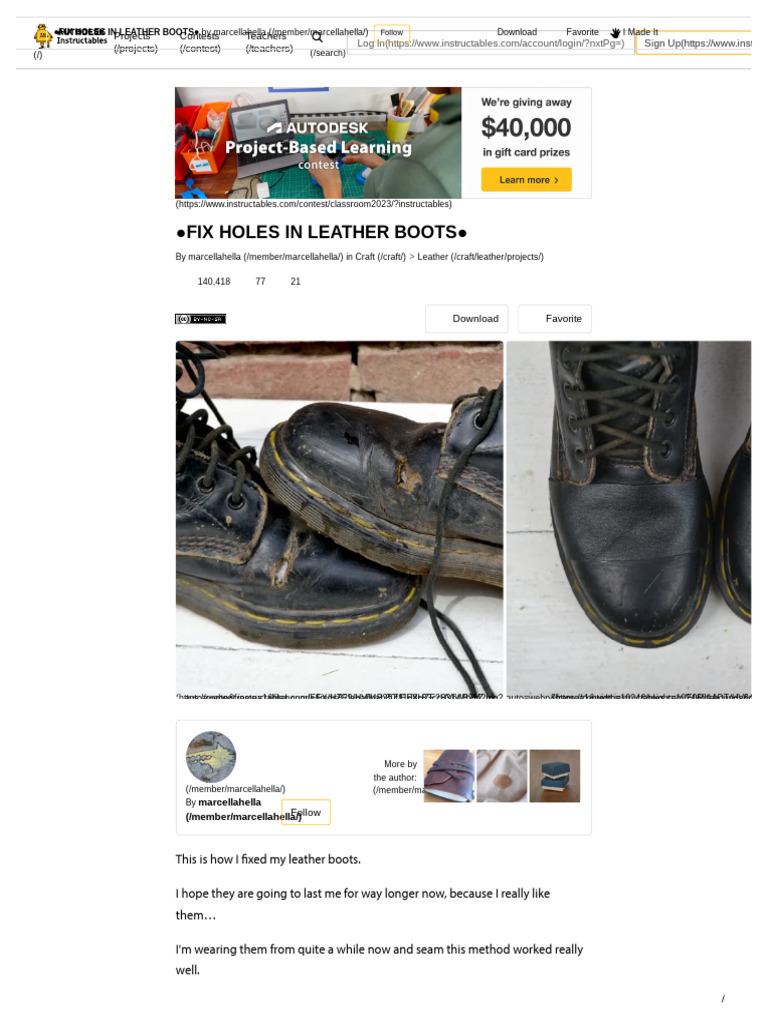 FIX HOLES IN LEATHER BOOTS 7 Steps Instructables PDF