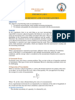 Physics Lab 1 Measurement and Uncertainties: Objective