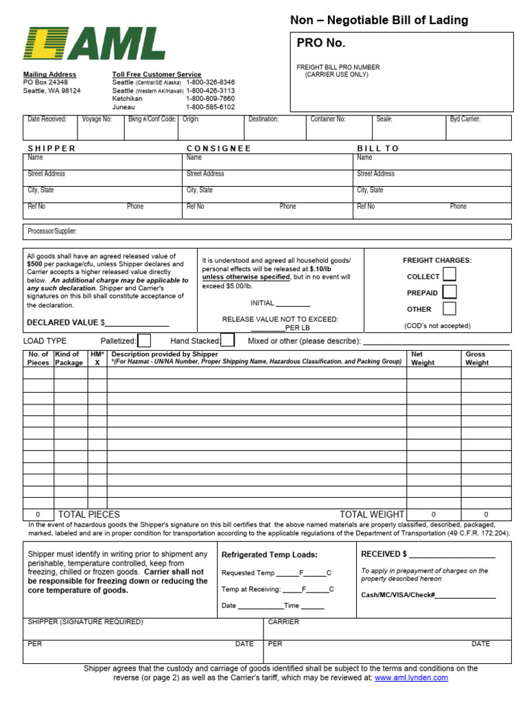 SWD 1 | PDF | Cargo | Bill Of Lading