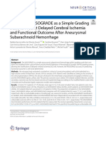 The Role of VASOGRADE As A Simple Grading Scale To Predict Delayed Cerebral Ischemia and Functional Outcome After Aneurysmal Subarachnoid Hemorrhage
