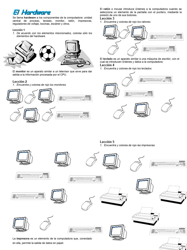 El Hardware para Segundo de Primaria | PDF | Hardware de la computadora ...