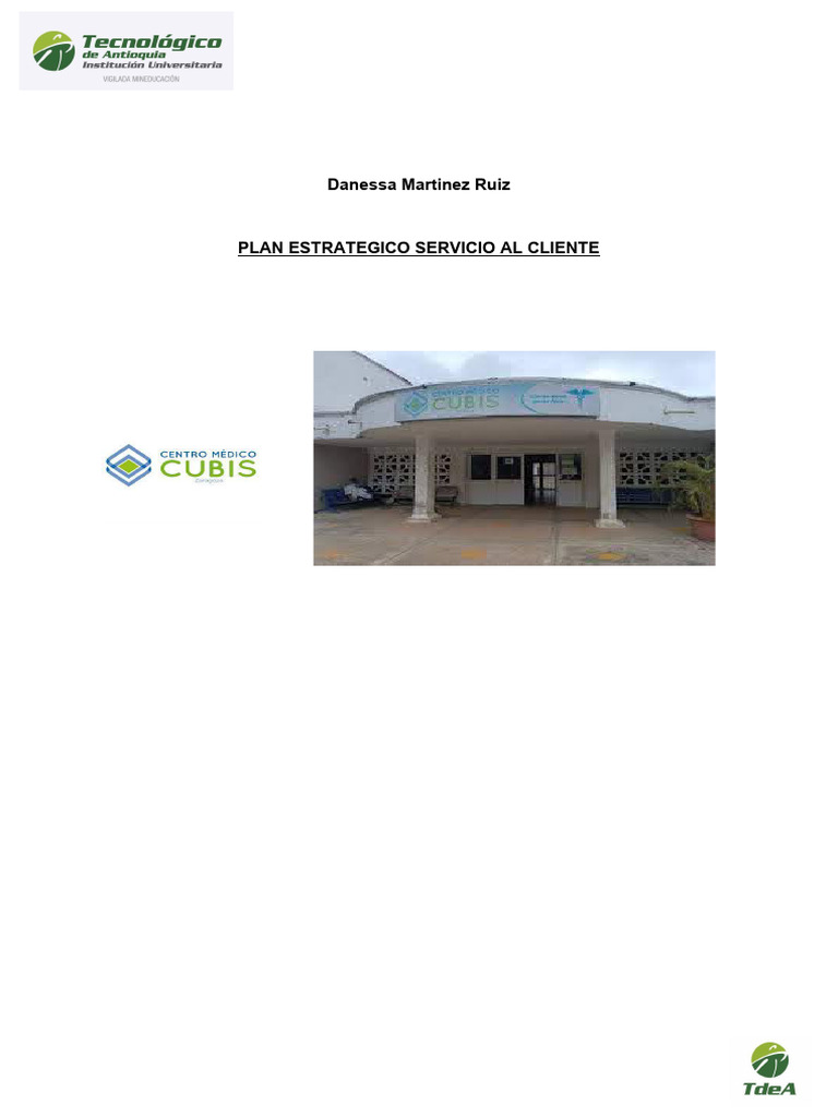 Plan Estratégico Servicio Al Cliente | PDF | Hospital | Servicio al Cliente