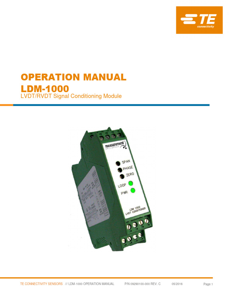 LDM-1000 Signal Conditioning Manual | PDF | Electronic Oscillator ...