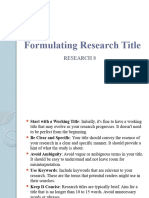 Formulating Research Title