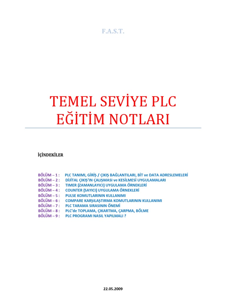 Temel Seviye PLCEgitim Notlari | PDF
