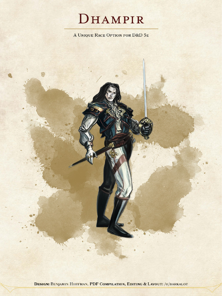 D&D 5E Unearthed Arcana Nova Raça Damphiro Download Free PDF