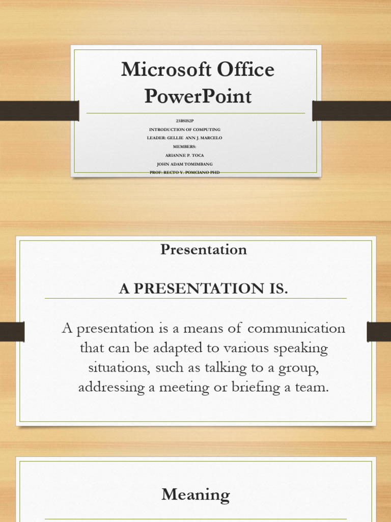 Microsoft Office Powerpoint Group14 | PDF | Microsoft Power Point ...