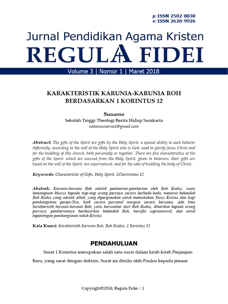 Karunia-Karunia Roh Menurut Korintus - Abcdpdf - PDF - To - Word | PDF