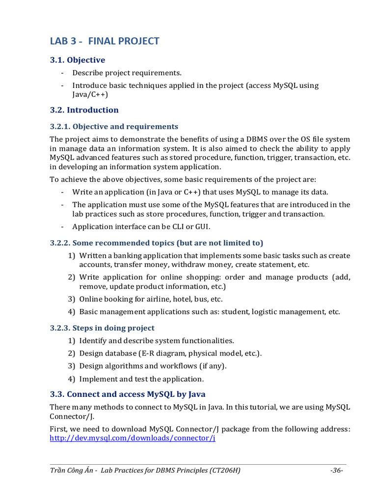 MySQL Java Integration Lab Guide | PDF | Sql | Databases