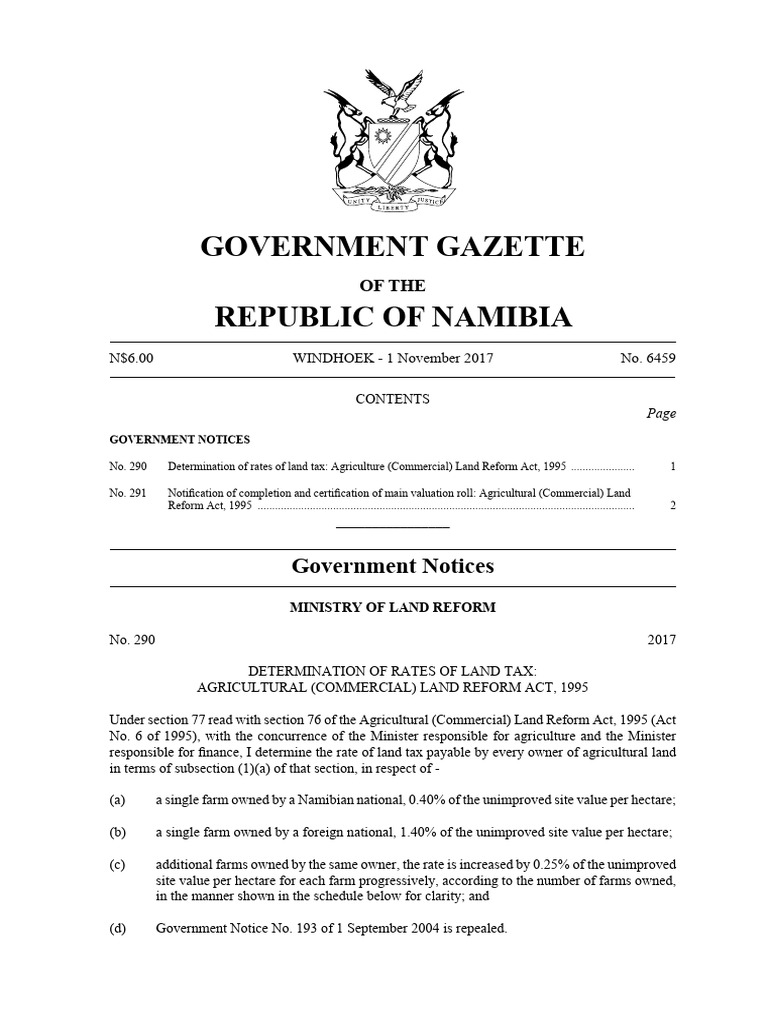 Namibia Tax Rates PDF Namibia Real Estate Appraisal