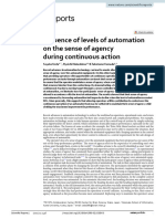 Influence of Levels of Automation On The Sense of Agency During Continuous Action