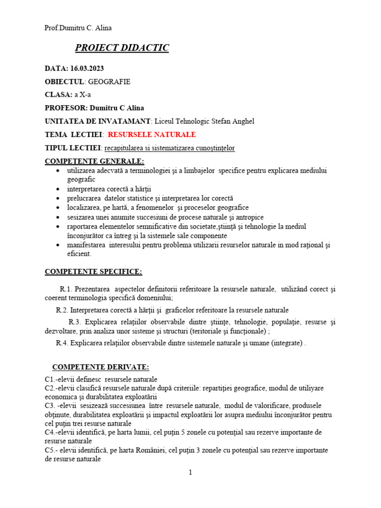 G10 Resurse Naturale | PDF