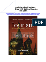 Tourism Principles Practices Philosophies 12th Edition Goeldner Test Bank