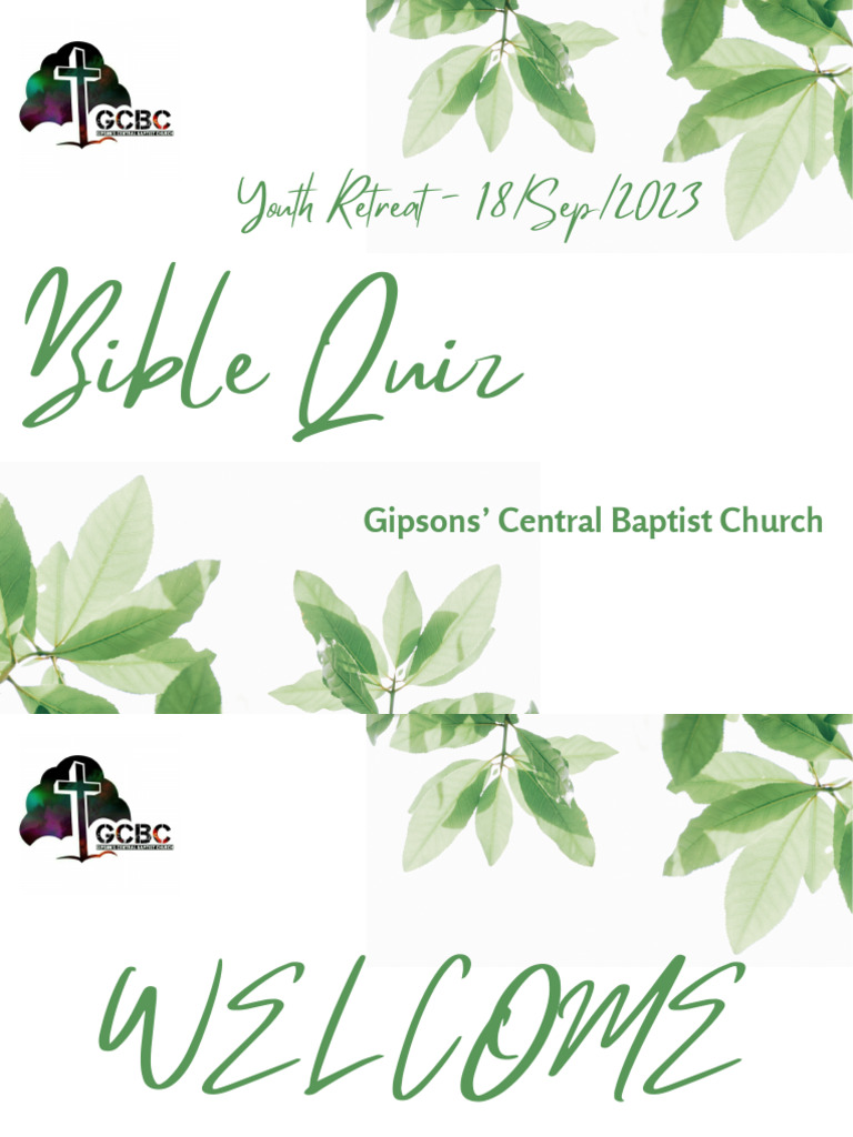 Gcbc Youth Quiz Pdf