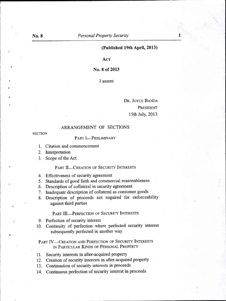 Personal property security act pdf