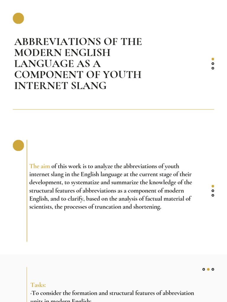 Abbreviations of The Modern English Language As A Component of Youth ...
