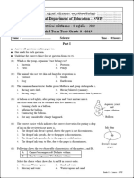 Grade 08 Science 3rd Term Test Paper 2019 English Medium - North Western Province