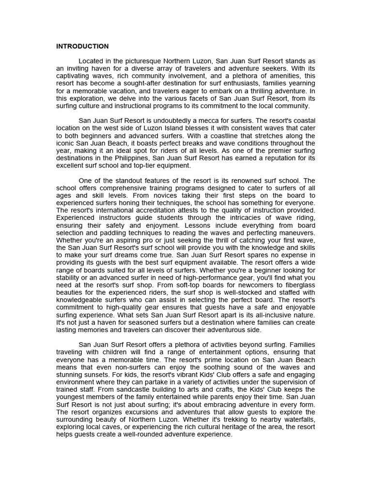 INTRODUCTION | Download Free PDF | Resort | Restaurants