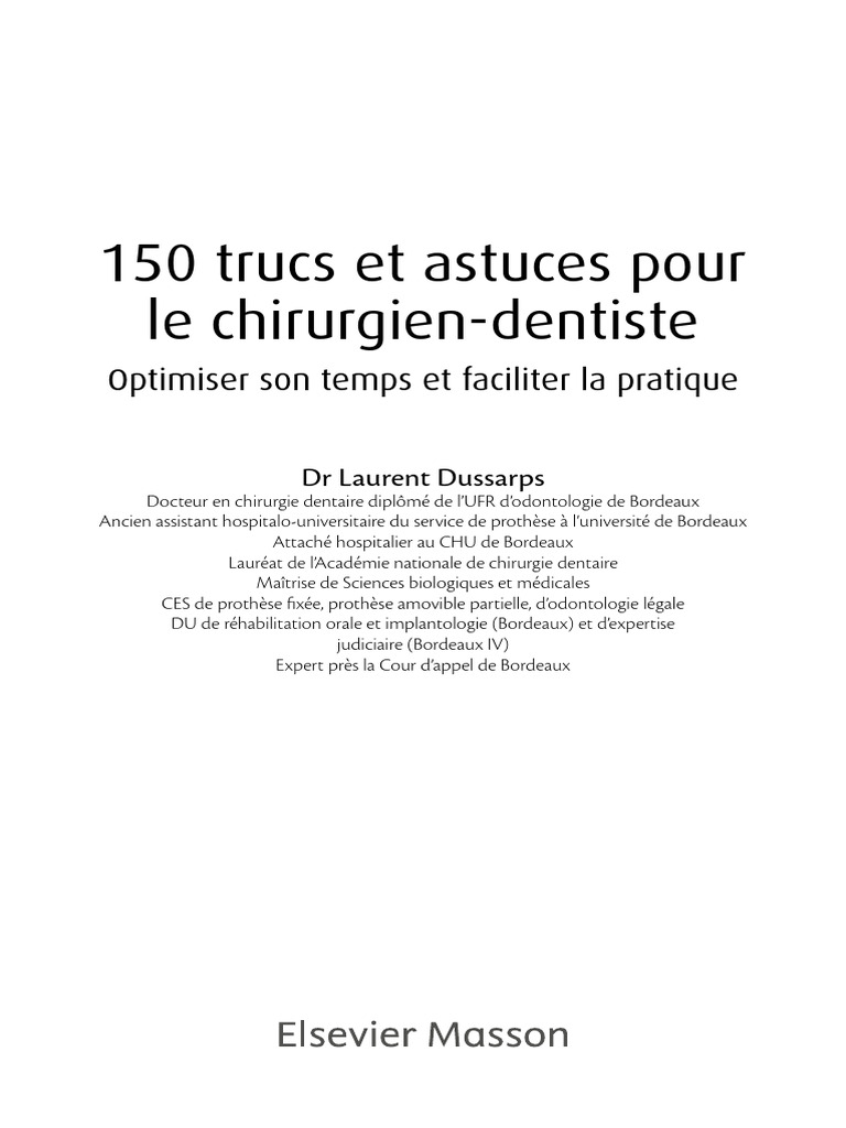 150 Trucs Et Astuces Pourle Chirurgien-Dentiste, PDF
