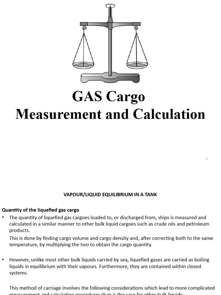 GAS Cargo Measurement and Calculation PDF Weight Density