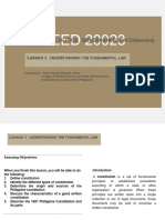 Lesson 3 Understanding The Fundamental Law Phil. Politics Gov. and Citizenship