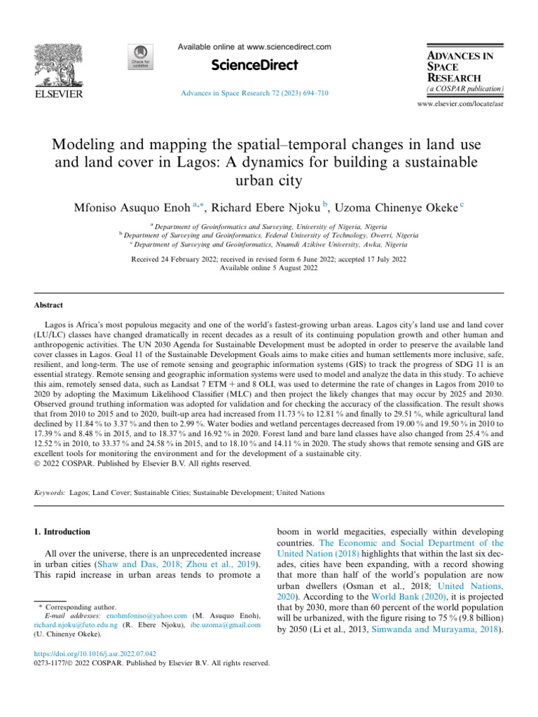 Modeling and Mapping The Spatial-Temporal Changes in Land Use and Land ...