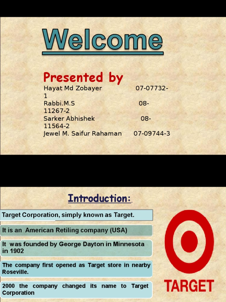 Target Presentation1 | PDF | Target Corporation | Grocery Store