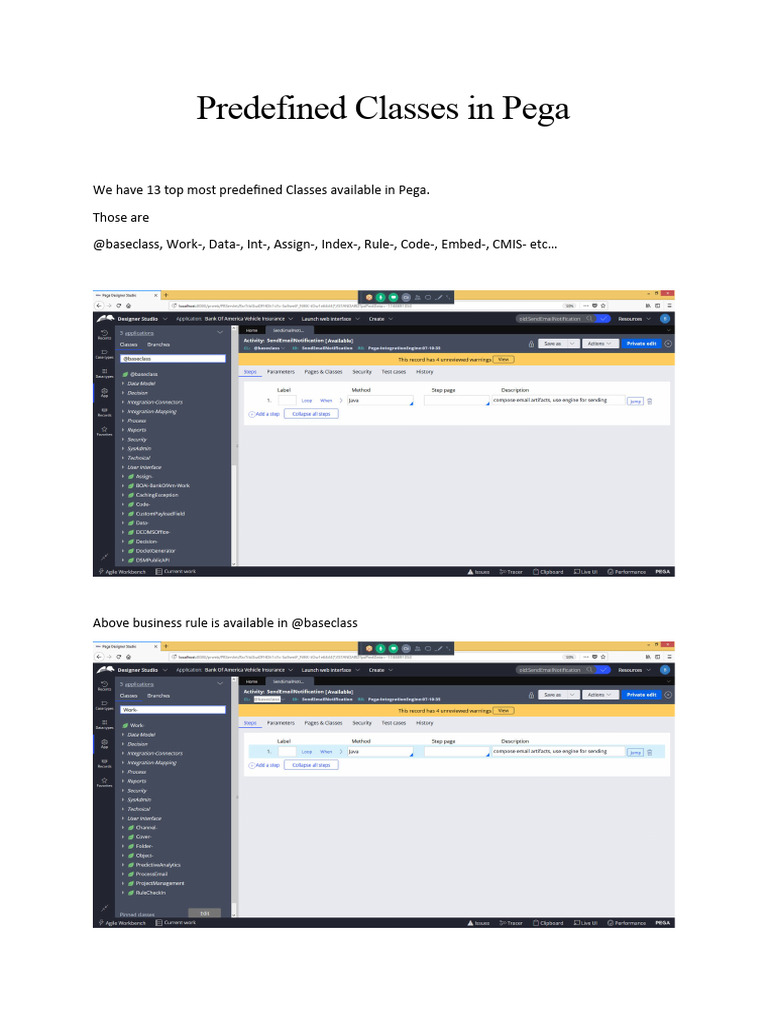 Overview of Predefined Classes in Pega | PDF